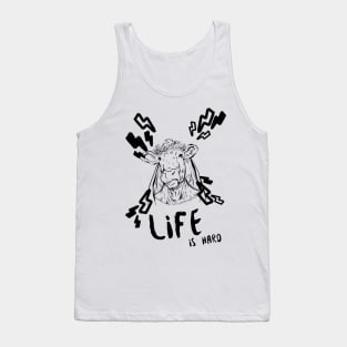 Life is Hard Cow Face Tank Top